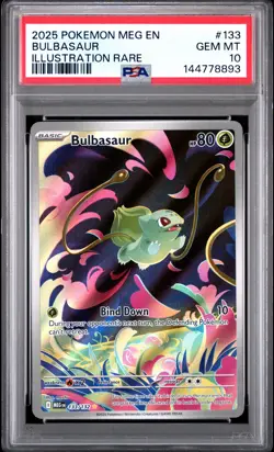 8893 Bulbasaur 2025 Pokemon Mega Evolution #133 Illustration Rare PSA 10 - Image 1