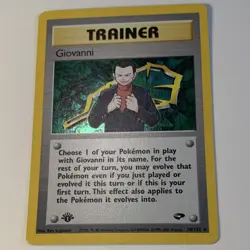 Pokemon TCG Giovanni 18/132 Gym Challenge 1st Edition Holo Rare Trainer 2000 - Image 1