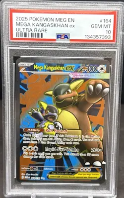 2025 Pokemon Mega Evolutions MEGA KANGASKHAN ex 164/132 Ultra Rare PSA 10 HH1 - Image 1