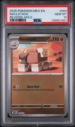 2025 POKEMON MEG EN-MEGA EVOLUTION REVERSE HOLO #083 NACLSTACK PSA 10 - Image 1