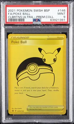 2021 POKEMON SWSH BLACK STAR PROMO #146 FULL ART/POKE BALL PSA 9 - Image 1