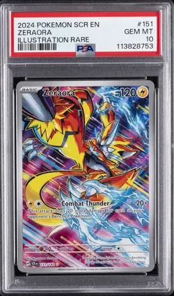 2024 POKEMON SCR EN-STELLAR CROWN ILLUSTRATION RARE #151 ZERAORA PSA 10 - Image 1