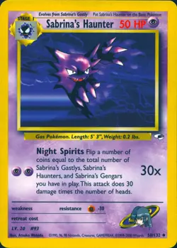 SABRINA'S HAUNTER 58/132 UNCOMMON GYM HEROES POKEMON UNLIMITED MP - Image 1