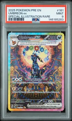 2025 POKEMON PRISMATIC EVOLUTIONS SPECIAL ILLUSTRATION RARE UMBREON EX PSA 9 - Image 1