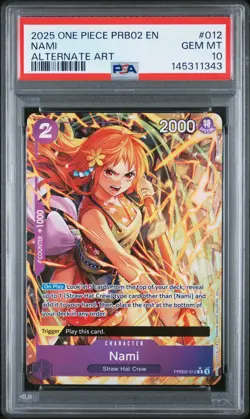 2025 ONE PIECE PRB02-PREMIUM BOOSTER ALTERNATE ART #012 NAMI PSA 10 NAMI PSA 10 - Image 1