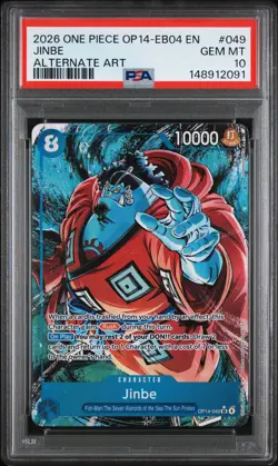 2026 ONE PIECE OP14-EB04-THE AZURE SEA'S SEVEN ALTERNATE ART #049 JINBE PSA 10 - Image 1