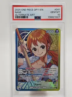 2025 One Piece OP11 Nami Leader Alternate Art PSA 10 - Image 1