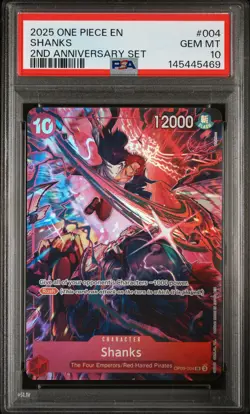 2025 ONE PIECE ENGLISH VERSION 2ND ANNIVERSARY SET #004 SHANKS PSA 10 - Image 1