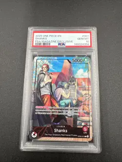 2025 ONE PIECE PROMOS PSA MAGAZINE EXCLUSIVE #001 SHANKS PSA 10 - Image 1