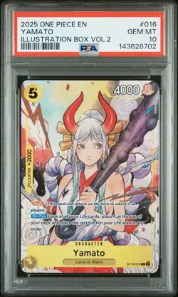 2025 ONE PIECE PROMOS ILLUSTRATION BOX VOL.2 #016 YAMATO PSA 10 - Image 1