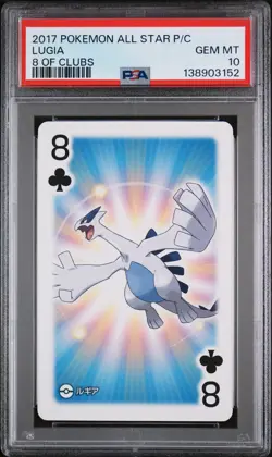 2017 POKEMON AS PLAYING CARDS 8 OF CLUBS LUGIA PSA 10 - Image 1