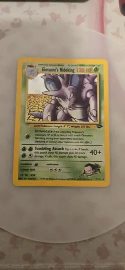 Giovanni's Nidoking Gym Challenge Holo Card 7/132 Clean NM Same Day Ship Read - Image 1