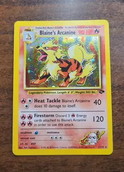 Pokemon Gym Challenge Blaine's Arcanine Holo Rare Card 001/132 Unlimited - Image 1