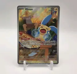 Pokemon Minun 194/182 SV04: Paradox Rift Illustration Rare Holo Card 70 HP - Image 1