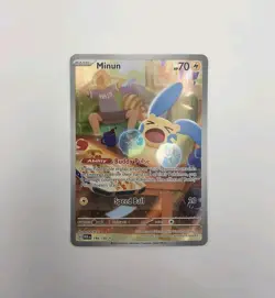 Pokemon Minun 194/182 SV04: Paradox Rift Illustration Rare Holo Card 70 HP - Image 5