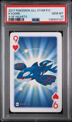 2017 POKEMON AS PLAYING CARDS 9 OF HEARTS KYOGRE PSA 10 - Image 1