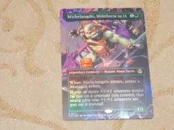 MTG Borderless FOIL Michelangelo, Weirdness to 11 x1 Rare TMNT NM Low S&H - Image 1