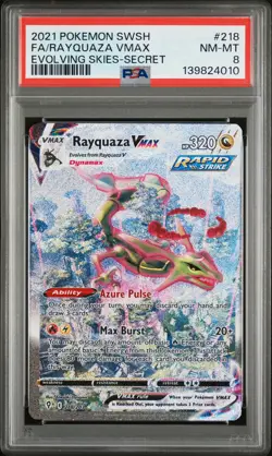 2021 POKEMON SWORD & SHIELD EVOLVING SKIES SECRET FULL ART/RAYQUAZA VMAX PSA 8 - Image 1