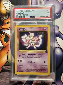1999 Pokemon Game ~ Movie Promo ~ Mewtwo #3 ~ PSA 7 NM - Image 1