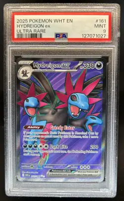 2025 Pokemon White Flare Hydreigon ex Ultra Rare #161/086 PSA 9 - Image 1