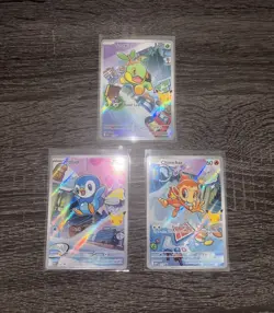 Pokemon First Partner Illustration Turtwig 040 Chimchar 041 Piplup 042 Promo Set - Image 1