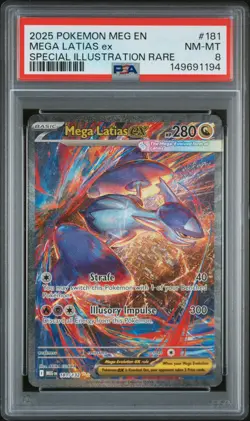 2025 POKEMON MEGA EVOLUTION SPECIAL ILLUSTRATION RARE #181 MEGA LATIAS EX PSA 8 - Image 1