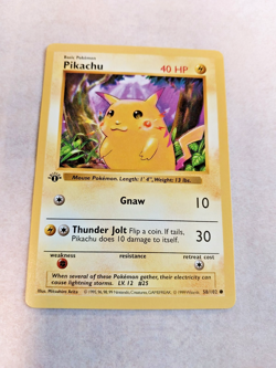 Pokemon Pikachu Base Set 1st Edition Red Cheeks 58/102 Vintage WOTC - Image 1