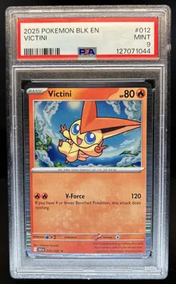 2025 Pokemon Black Bolt Victini Rare #012/086 PSA 9 - Image 1