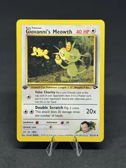 Pokemon Giovanni's Meowth 43/132 Gym Challenge 1st Edition Regular - Image 1