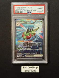 2025 POKEMON DRI EN-DESTINED RIVALS SPECIAL ILLUSTRATION RARE YANMEGA EX PSA 10 - Image 1