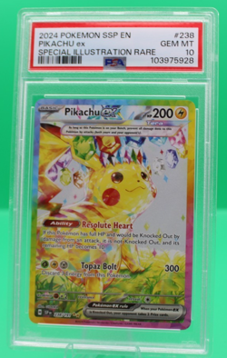 2024 POKEMON SSP EN-SURGING SPARKS SPECIAL ILLUSTRATION RARE PIKACHU EX PSA 10 - Image 1