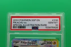 2024 POKEMON SSP EN-SURGING SPARKS SPECIAL ILLUSTRATION RARE PIKACHU EX PSA 10 - Image 2