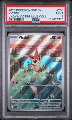 2025 POKEMON SVP UNOVA VICTINI ILLUSTRATION COLLECTION #208 VICTINI PSA 9 - Image 1