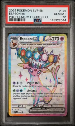 2025 POKEMON SVP PROMO PREMIUM FIGURE COLLECTION #175 ESPEON EX PSA 10 - Image 1