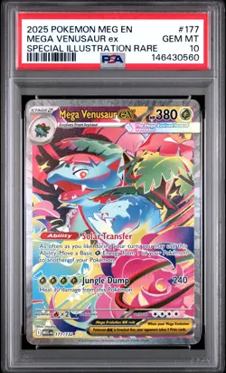 2025 POKEMON MEGA EVOLUTION SPECIAL ILLUSTRATION RARE MEGA VENUSAUR EX PSA 10 - Image 1