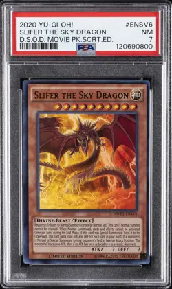 2020 YU-GI-OH! THE DARK SIDE OF DIMENSIONS #ENSV6 SLIFER THE SKY DRAGON PSA 7 - Image 1