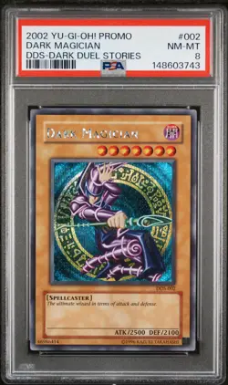 2002 YU-GI-OH! PROMO DDS-DARK DUEL STORIES #002 DARK MAGICIAN PSA 8 - Image 1