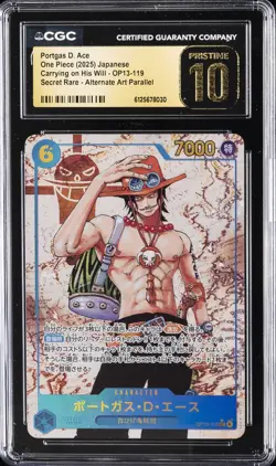 2025 ONE PIECE JPN CARRYING ON HIS WILL SR AA PORTGAS D. ACE CGC 10 PRISTINE - Image 1