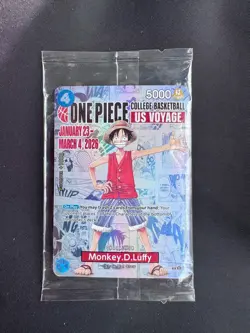 ONE PIECE Monkey D Luffy P-055 Promo College Basketball US Voyage SEALED Holo NM - Image 1