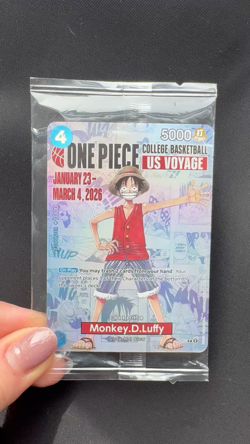 ONE PIECE Monkey D Luffy P-055 Promo College Basketball US Voyage SEALED Holo NM - Image 2