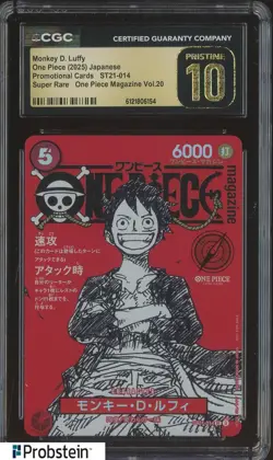 2025 One Piece JPN ST21 Promo Magazine Vol.20 014 Monkey D Luffy CGC 10 PRISTINE - Image 1