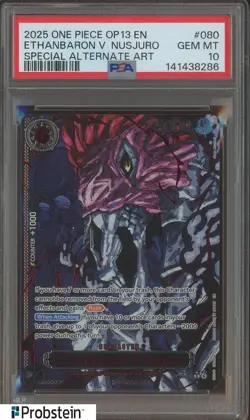 2025 One Piece OP13 Special Alt Art Demon God #080 Ethanbaron V. Nusjuro PSA 10 - Image 1