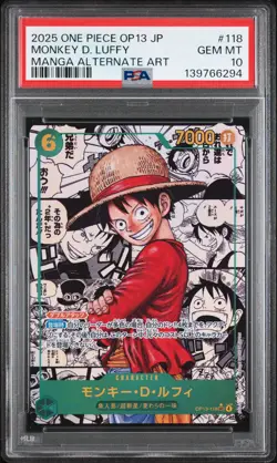 2025 ONE PIECE JPN CARRYING ON HIS WILL MANGA ALT ART MONKEY D. LUFFY PSA 10 - Image 1