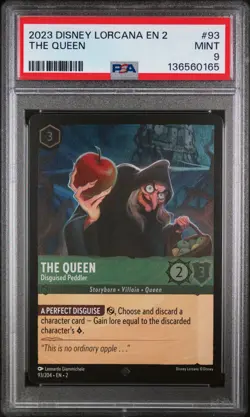 2023 DISNEY LORCANA EN 2-RISE OF THE FLOODBORN #93 THE QUEEN PSA 9 - Image 1