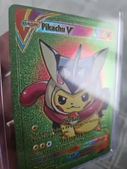 Pikachu V Rainbow Foil Fan Art Textured Collector Card 065/080 - Image 4