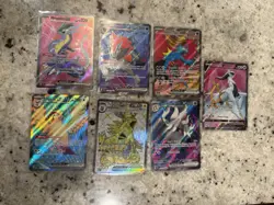 Lot of 7 Random Pokemon TCG Ultra Rare EX Cards and One V Card NM Condition - Image 1