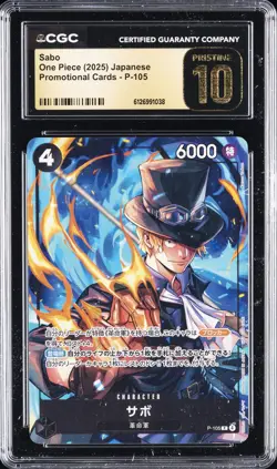 2025 ONE PIECE PROMO CARDS JAPANESE #P-105 SABO CGC 10 PRISTINE - Image 1