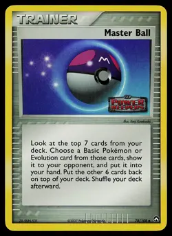 Pokemon Card - Master Ball Power Keepers 78/108 Uncommon Reverse Holo Stamped - Image 1