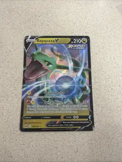 Pokemon TCG Rayquaza v Crown Zenith Holo Ultra Rare Card 100/159 NM/M Condition - Image 1