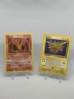 Pokemon TCG Base Set Moltres & Zapdos Cards Lot | Wizards of the Coast | 1999 - Image 1